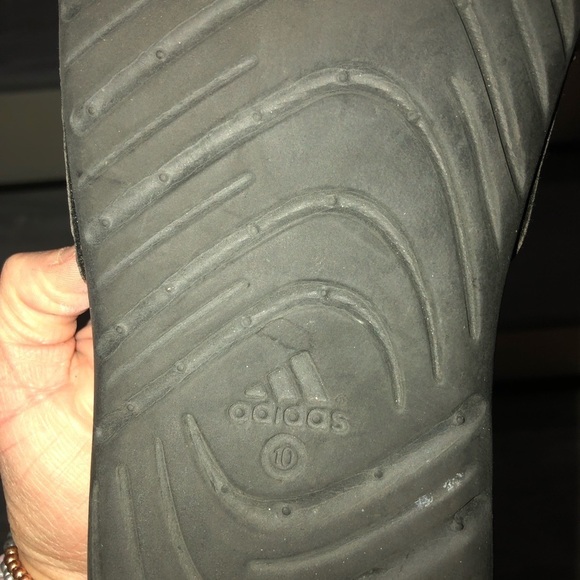 Adidas Slides Blue, Black and White Size 10 - Picture 4 of 5